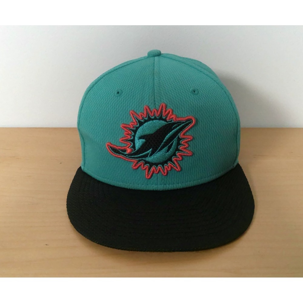 Miami Dolphins Snapback Hat New Era 9FIFTY Aqua Teal Black Brim NFL Cap